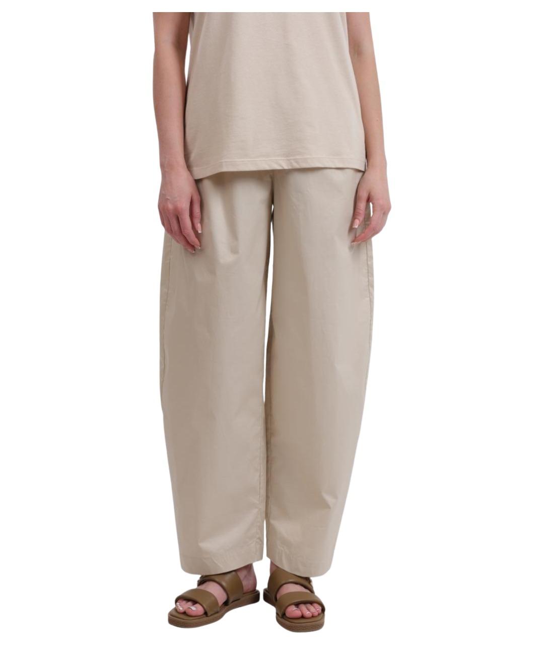 ARMANI EXCHANGE Бежевые хлопковые прямые брюки, фото 1