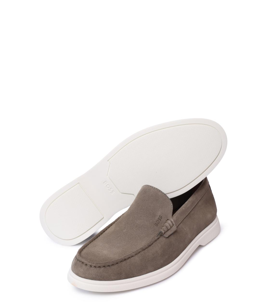 HUGO BOSS Бежевые замшевые лоферы, фото 4