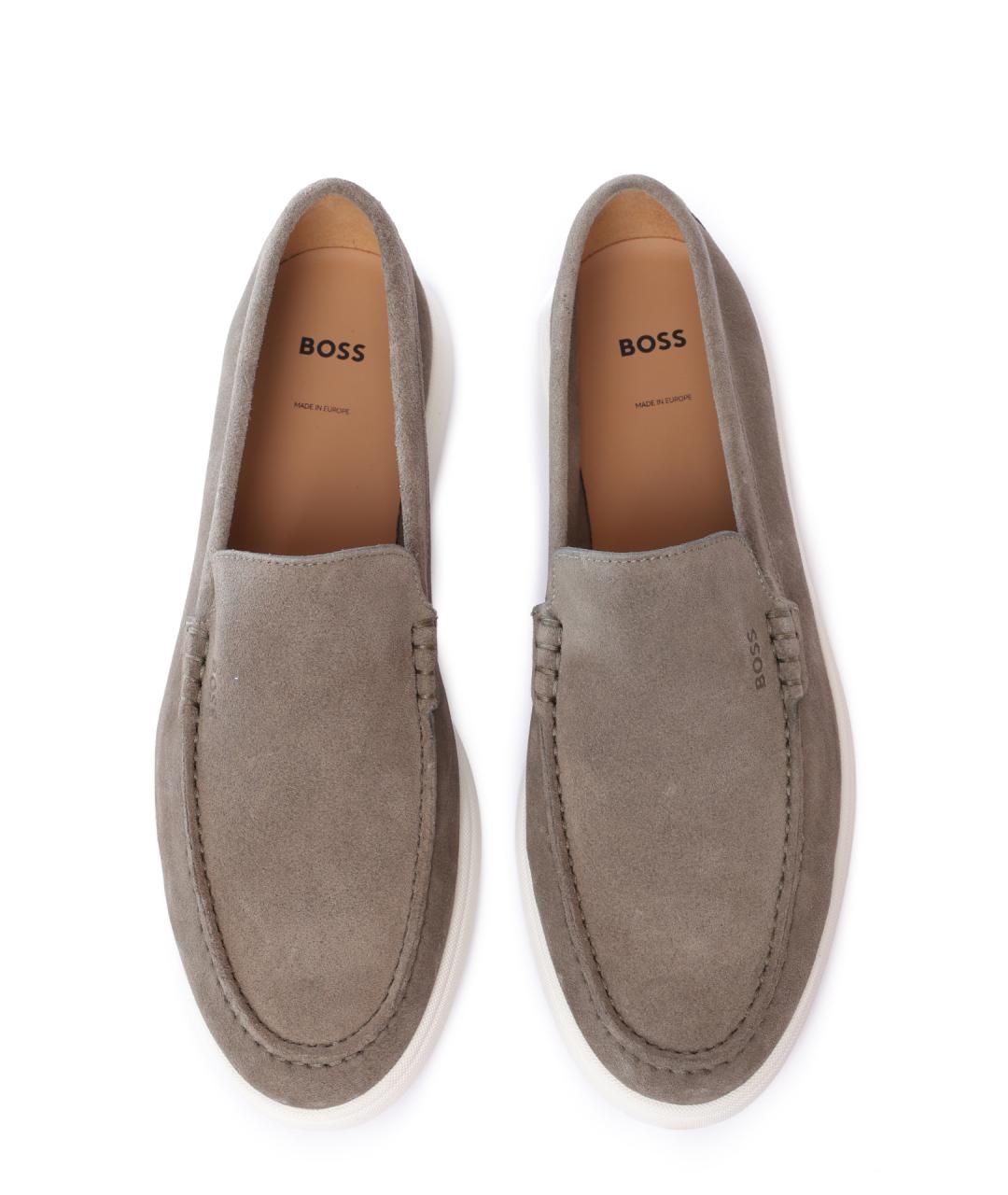 HUGO BOSS Бежевые замшевые лоферы, фото 3