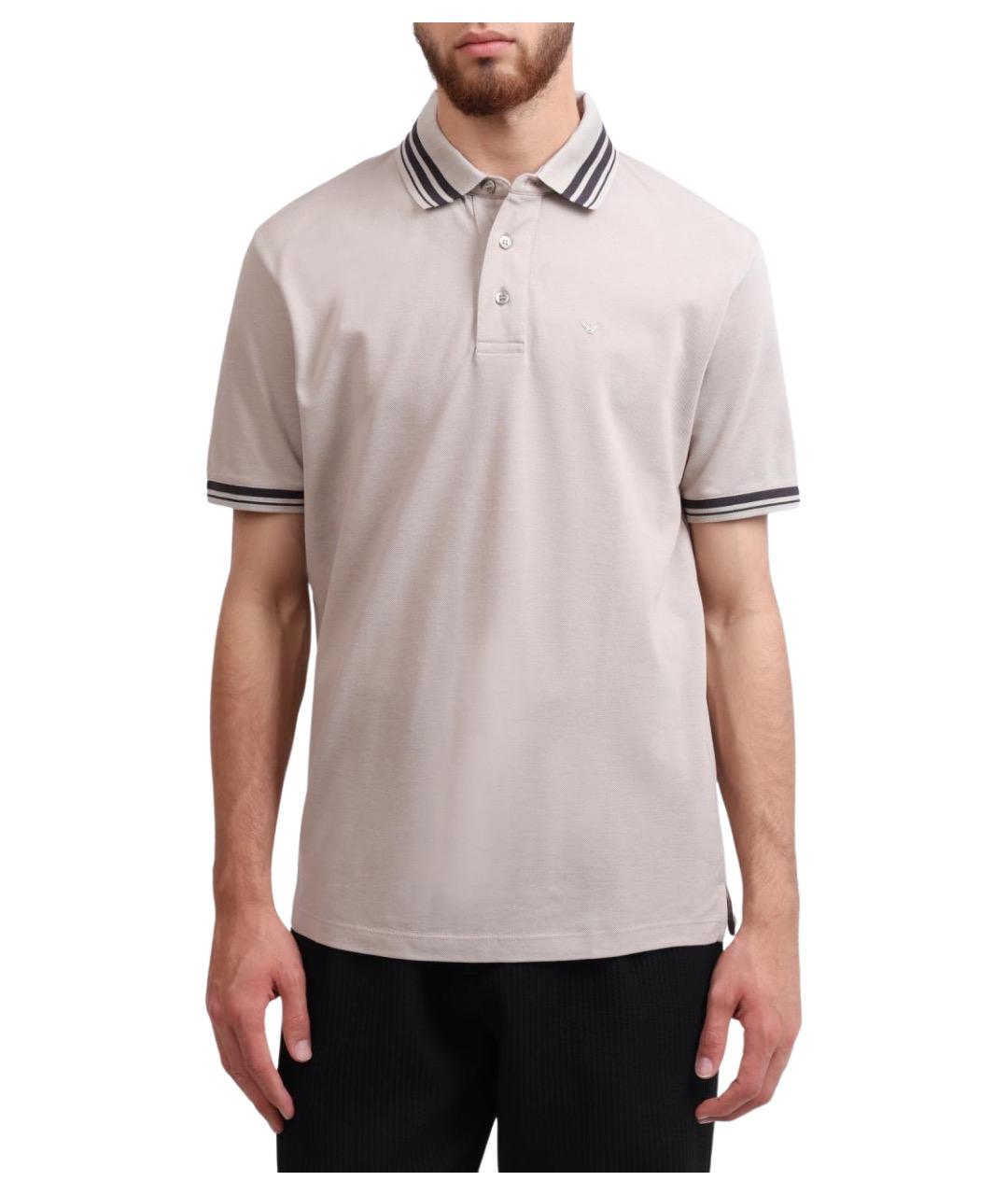 EMPORIO ARMANI Бежевая хлопковая футболка, фото 1