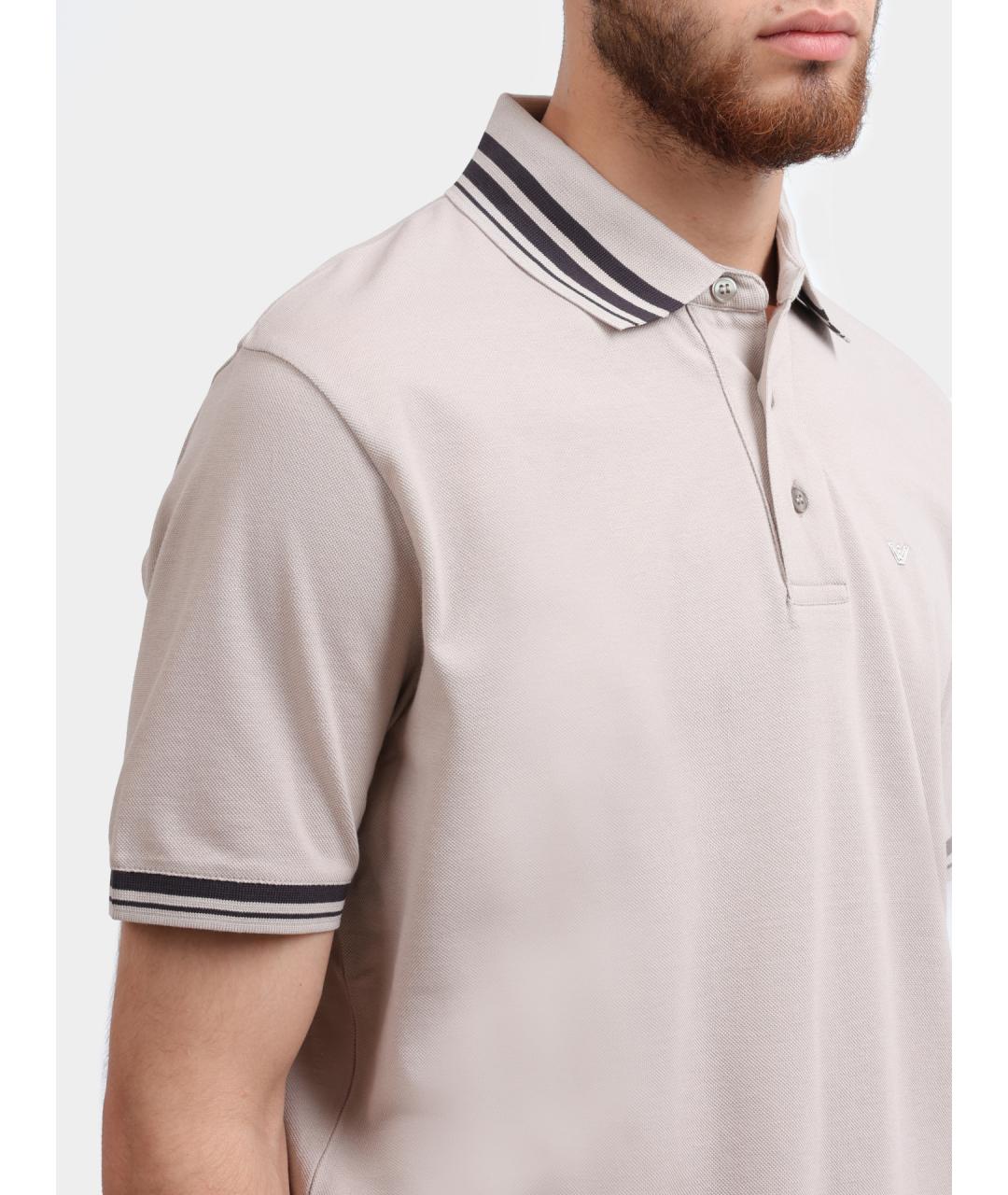 EMPORIO ARMANI Бежевая хлопковая футболка, фото 4
