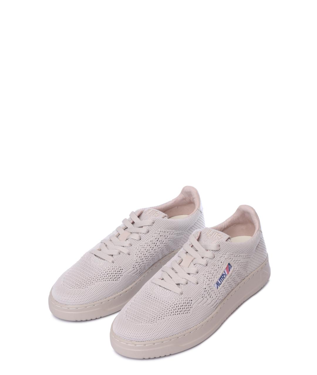 AUTRY Бежевые текстильные низкие кроссовки / кеды, фото 2