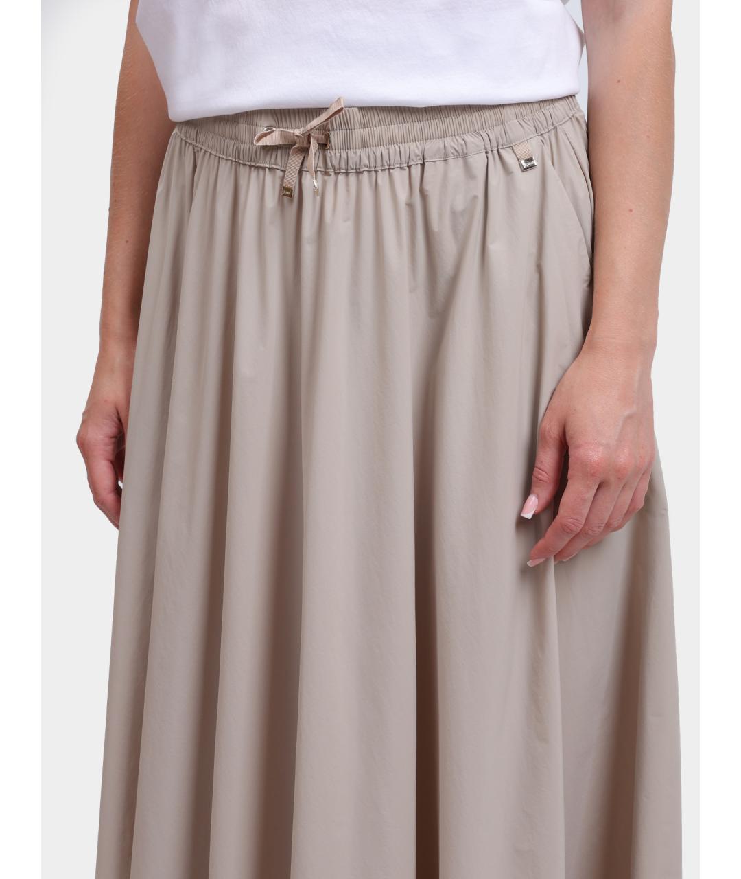 HERNO Серая полиамидовая юбка миди, фото 5