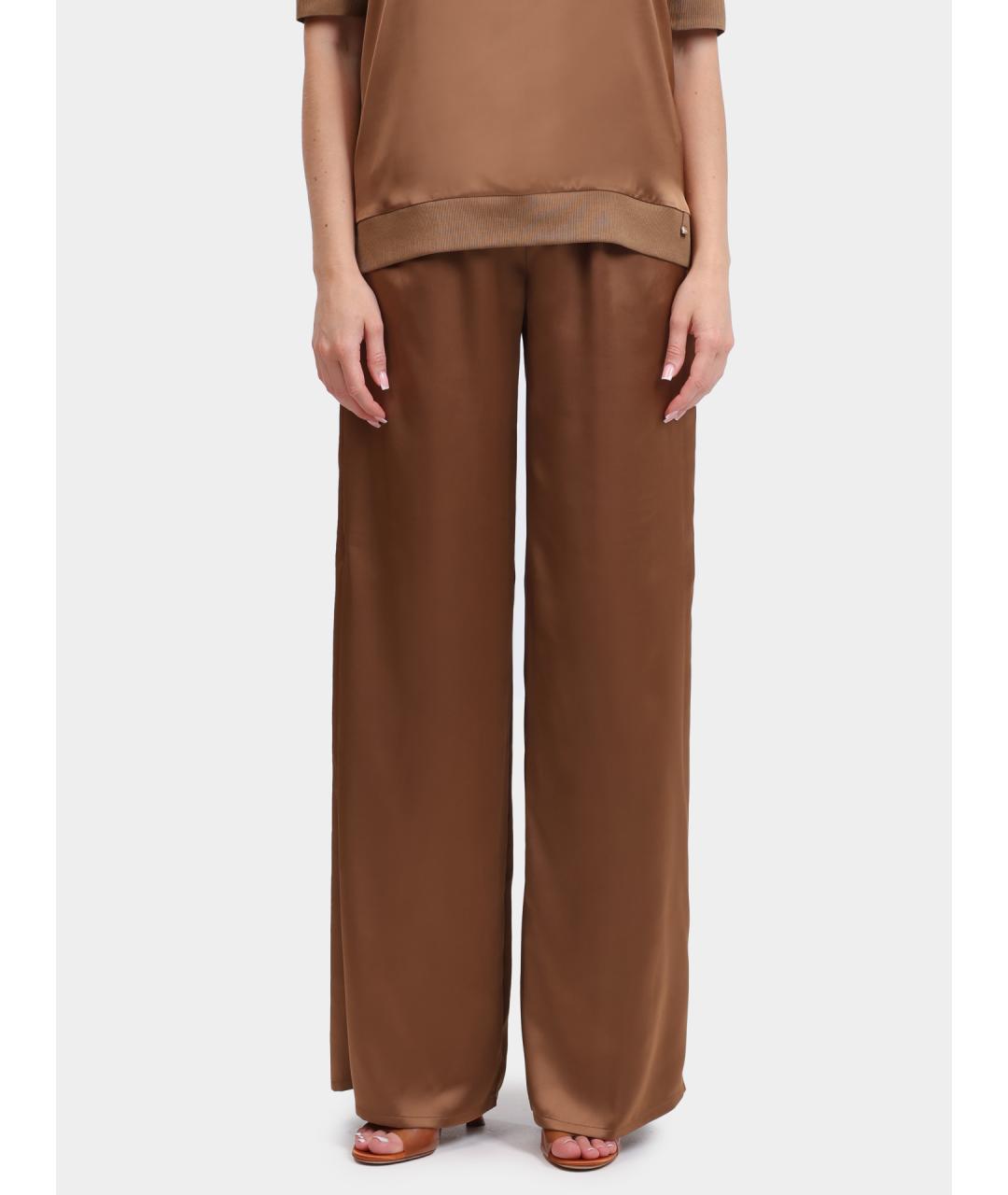 HERNO Коричневые прямые брюки, фото 6