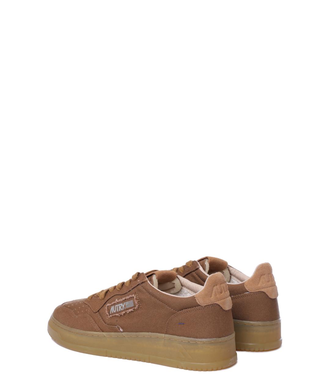 AUTRY Коричневые текстильные низкие кроссовки / кеды, фото 5