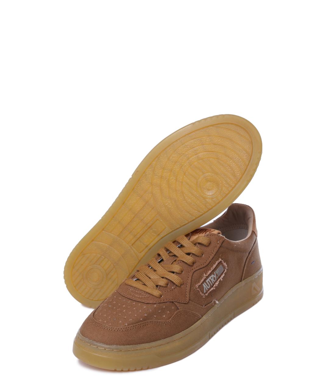 AUTRY Коричневые текстильные низкие кроссовки / кеды, фото 4