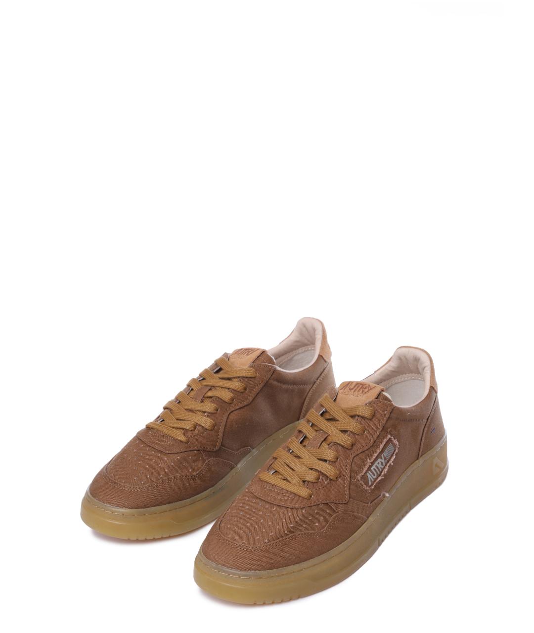 AUTRY Коричневые текстильные низкие кроссовки / кеды, фото 2