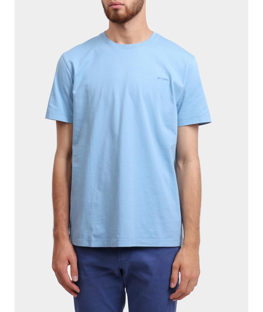 ETRO Голубая хлопковая футболка, фото 6
