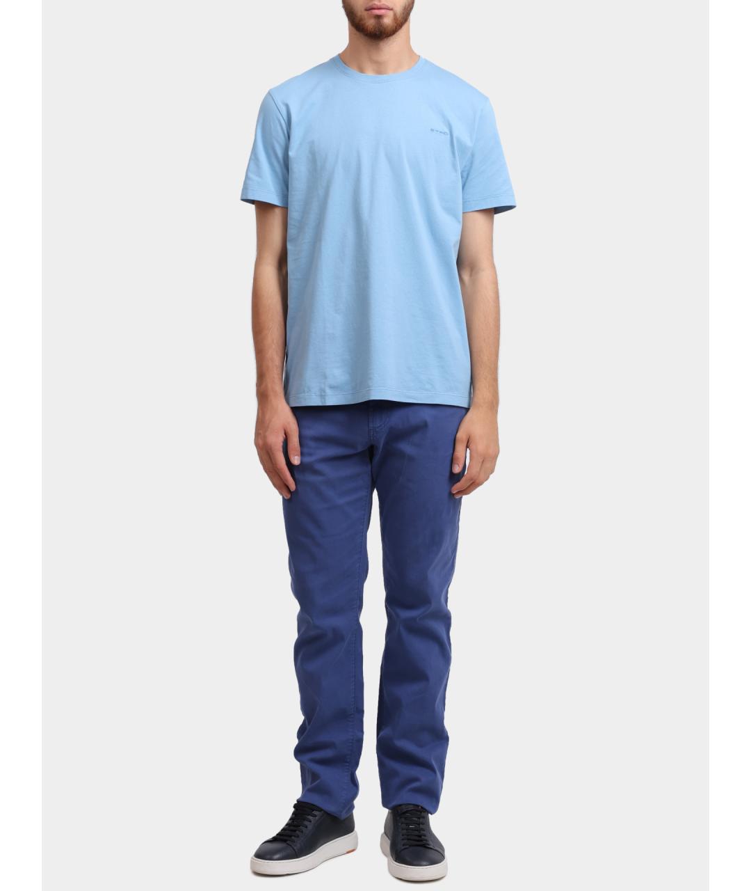 ETRO Голубая хлопковая футболка, фото 2