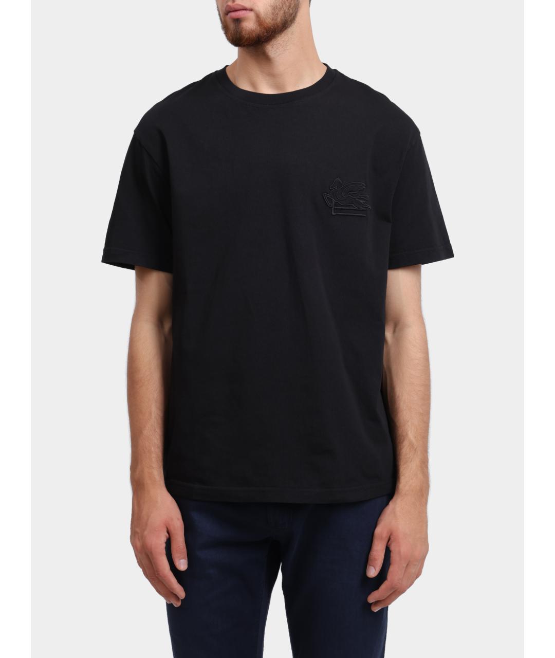 ETRO Черная хлопковая футболка, фото 5