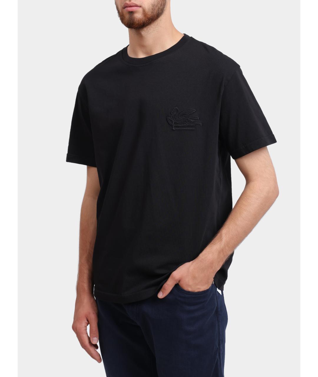 ETRO Черная хлопковая футболка, фото 3