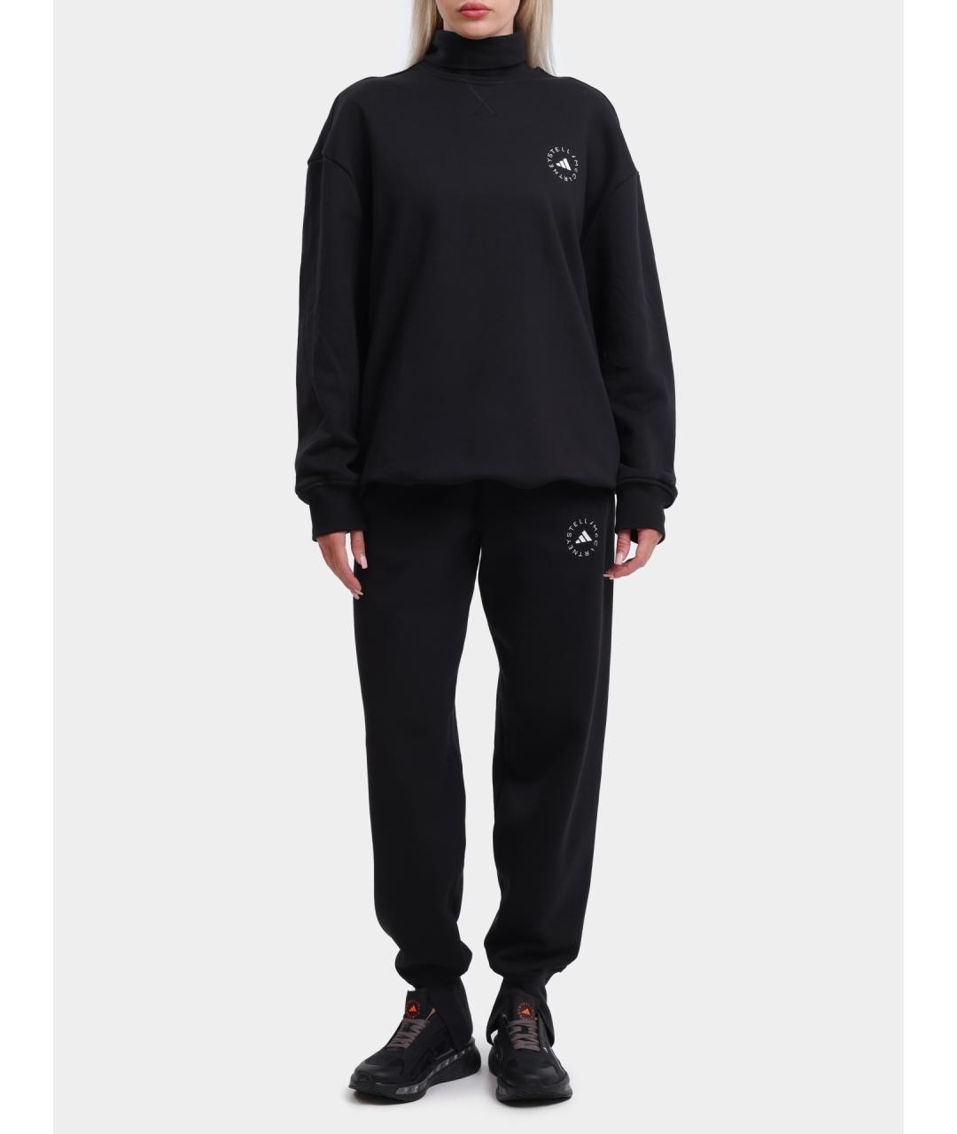 ADIDAS BY STELLA MCCARTNEY Черные хлопковые прямые брюки, фото 2