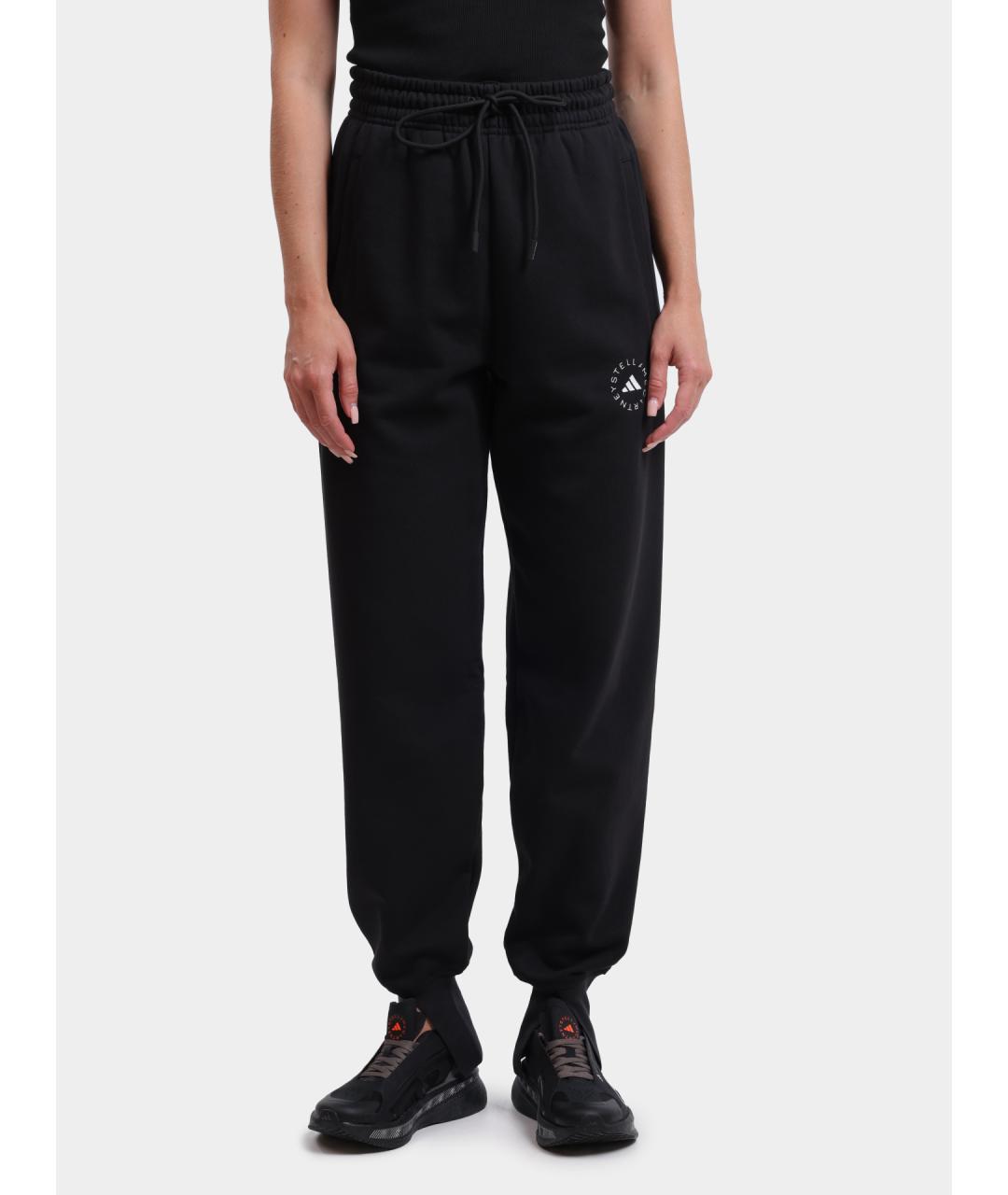 ADIDAS BY STELLA MCCARTNEY Черные хлопковые прямые брюки, фото 4