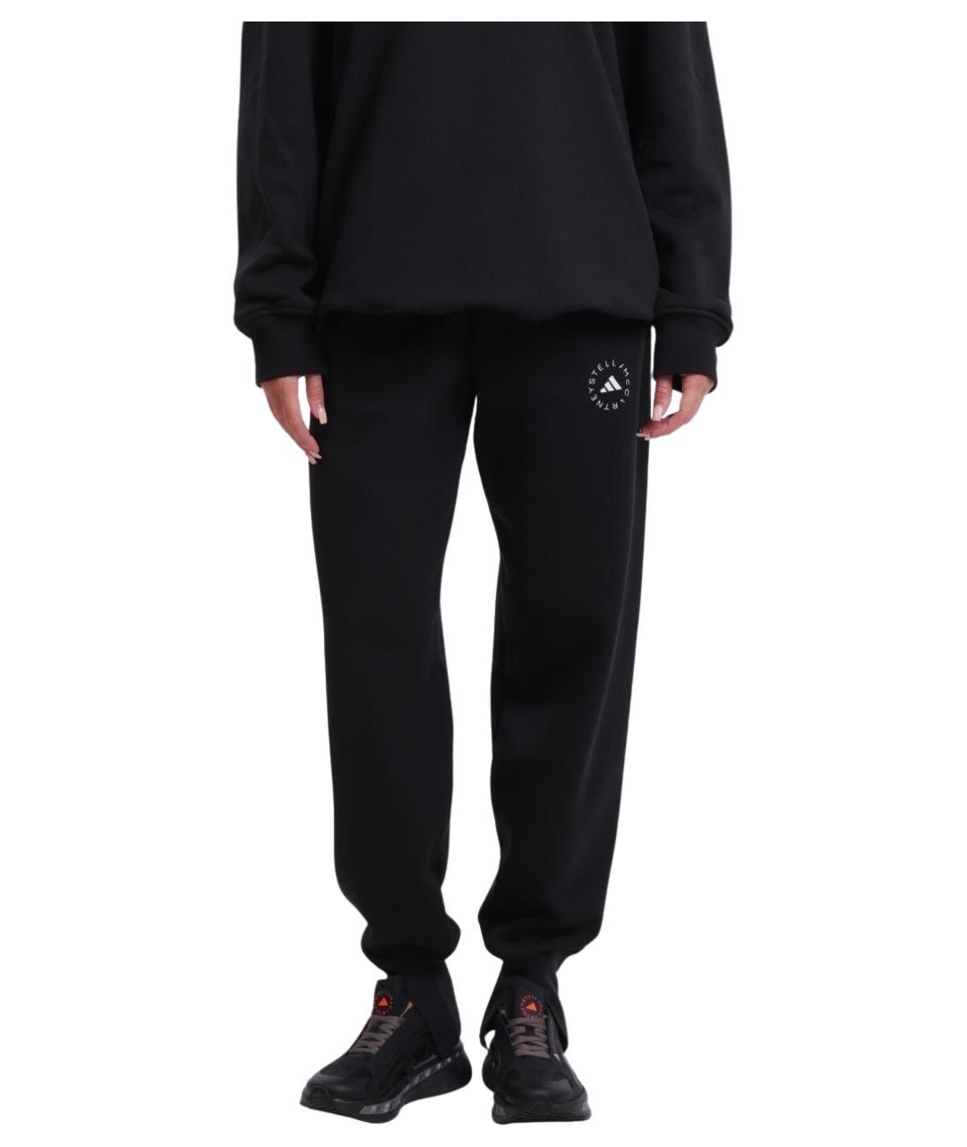 ADIDAS BY STELLA MCCARTNEY Черные хлопковые прямые брюки, фото 1