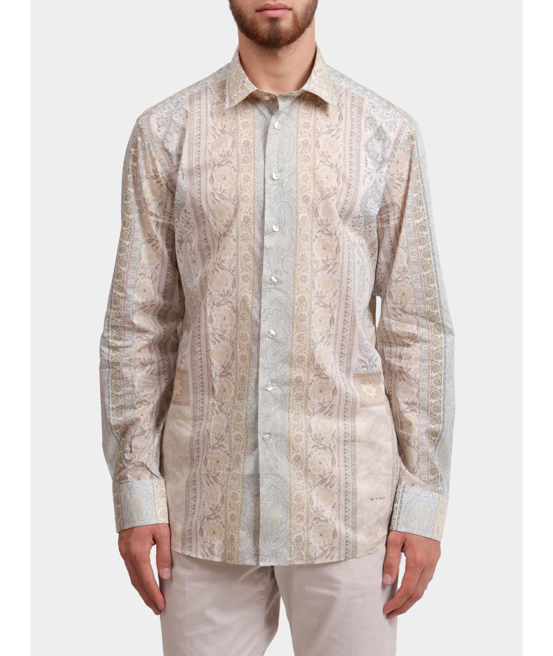 ETRO Бежевая хлопковая кэжуал рубашка, фото 5