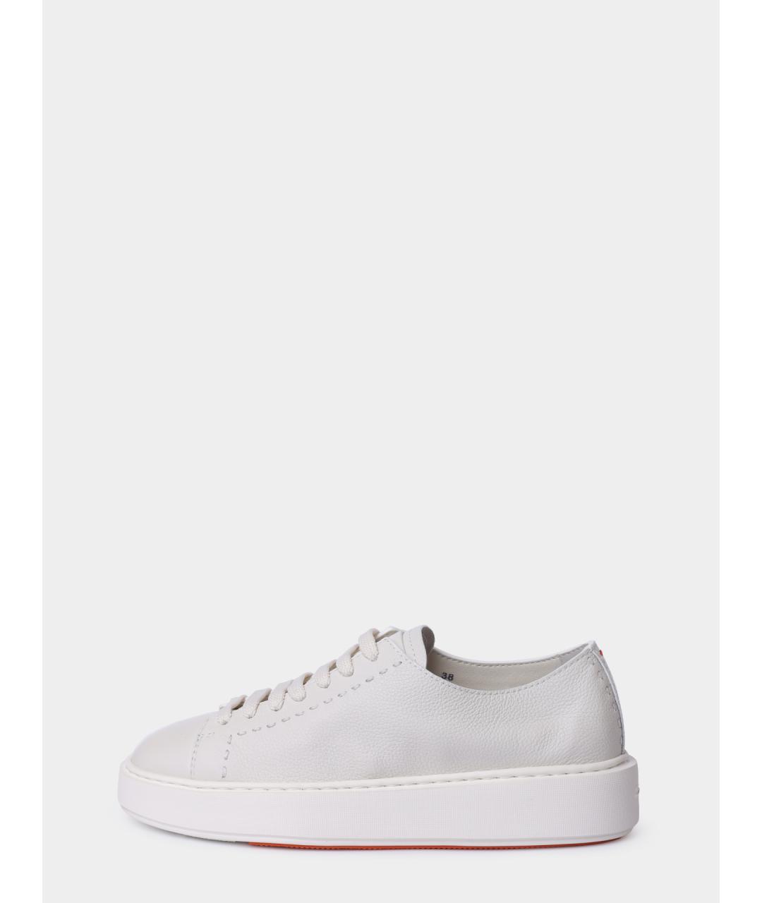 SANTONI Белые кожаные кеды, фото 7