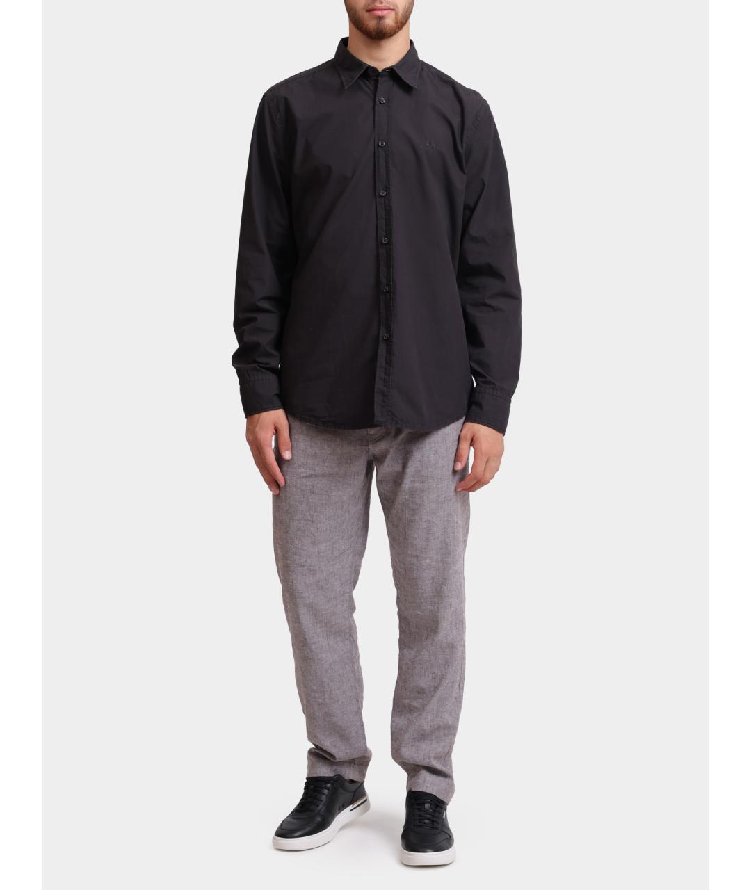 HUGO BOSS Черная хлопковая кэжуал рубашка, фото 2
