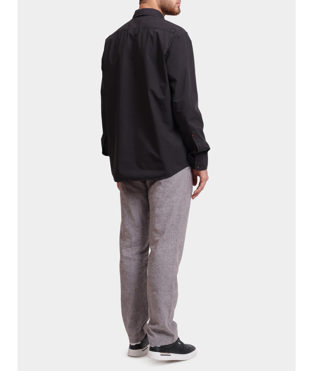 HUGO BOSS Черная хлопковая кэжуал рубашка, фото 4