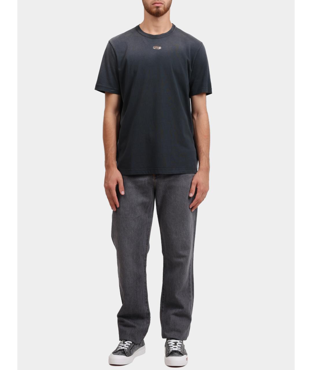 DIESEL Серая хлопковая футболка, фото 2