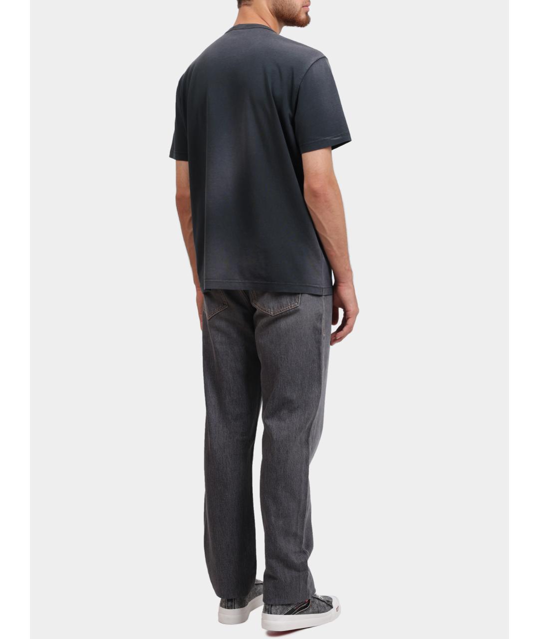 DIESEL Серая хлопковая футболка, фото 4