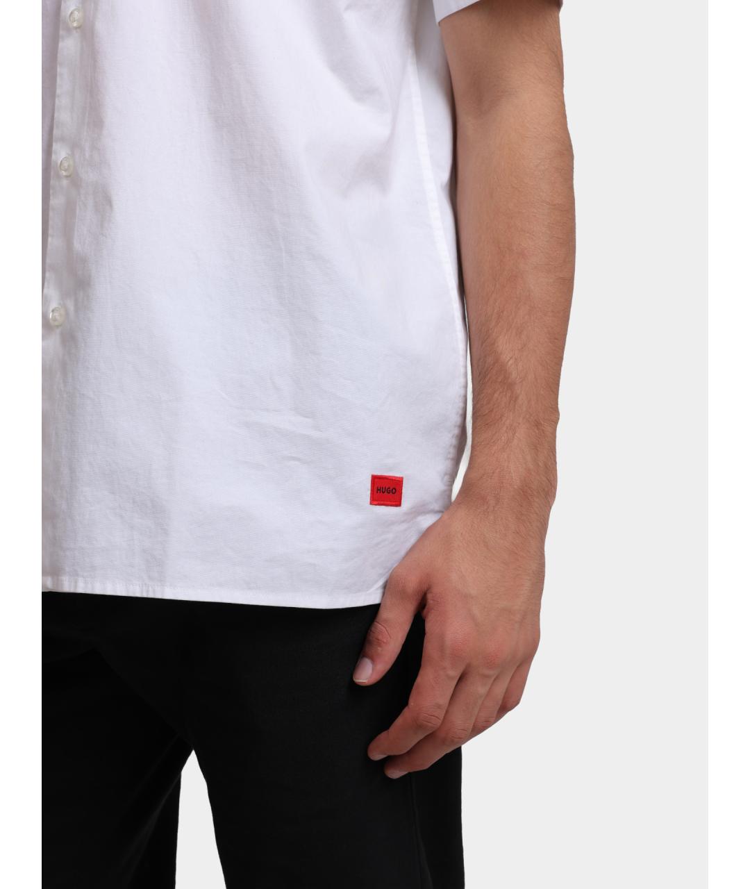 HUGO Белая хлопковая кэжуал рубашка, фото 4