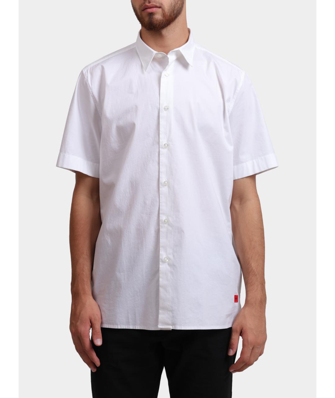 HUGO Белая хлопковая кэжуал рубашка, фото 6