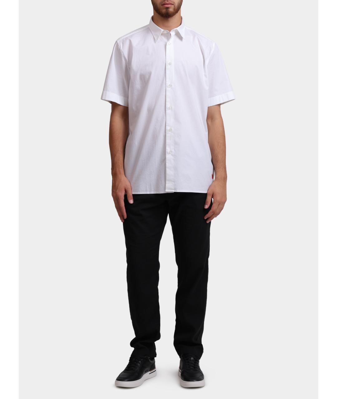 HUGO Белая хлопковая кэжуал рубашка, фото 2