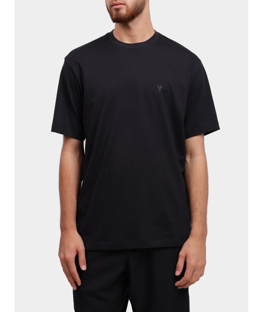 Y-3 Черная хлопковая футболка, фото 5