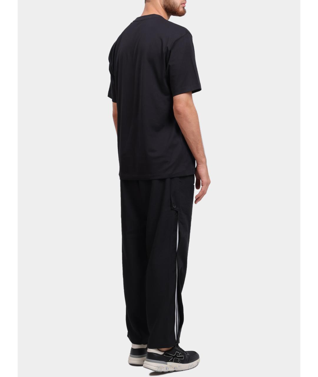Y-3 Черная хлопковая футболка, фото 4