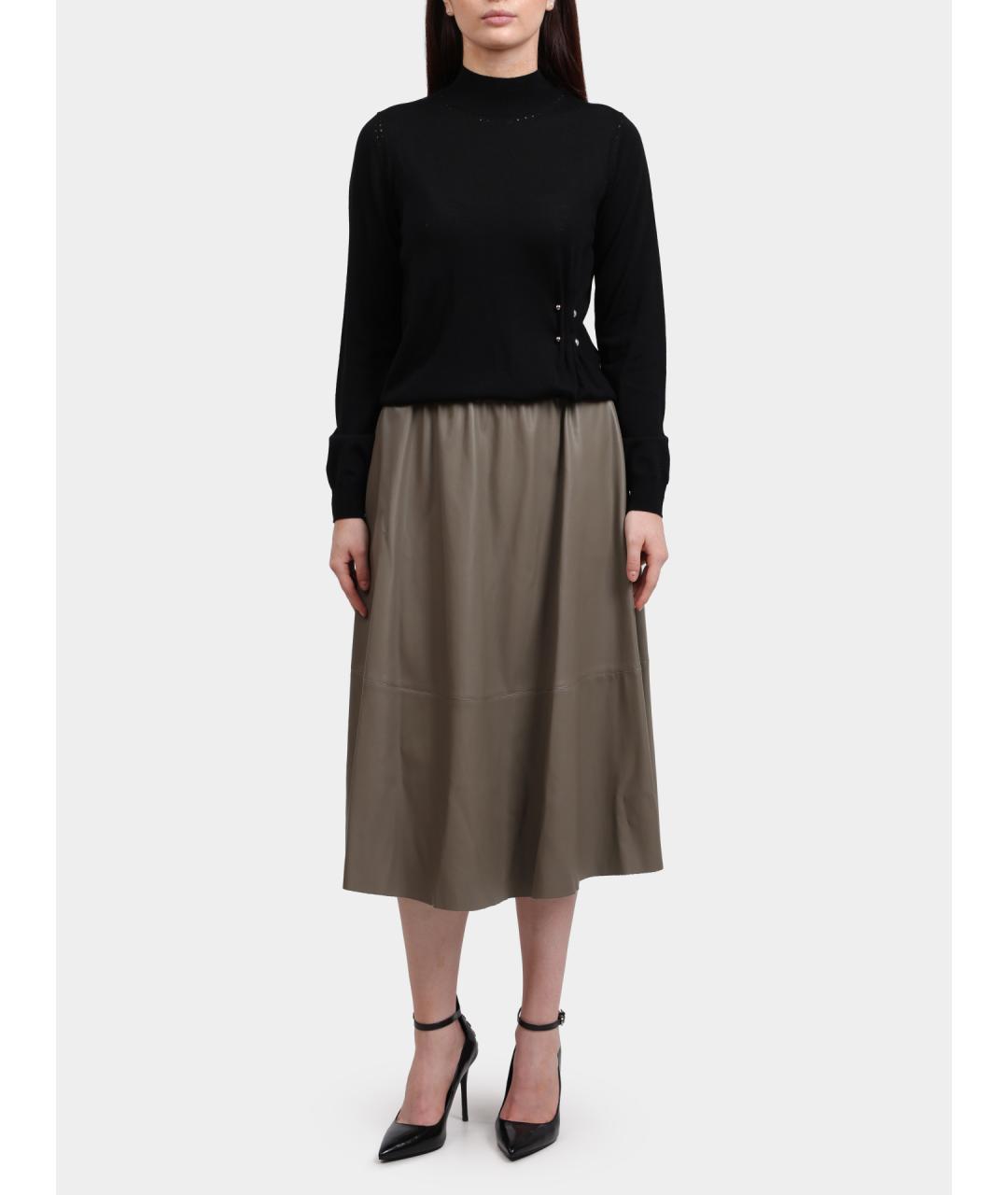 LIU JO Хаки юбка миди, фото 2