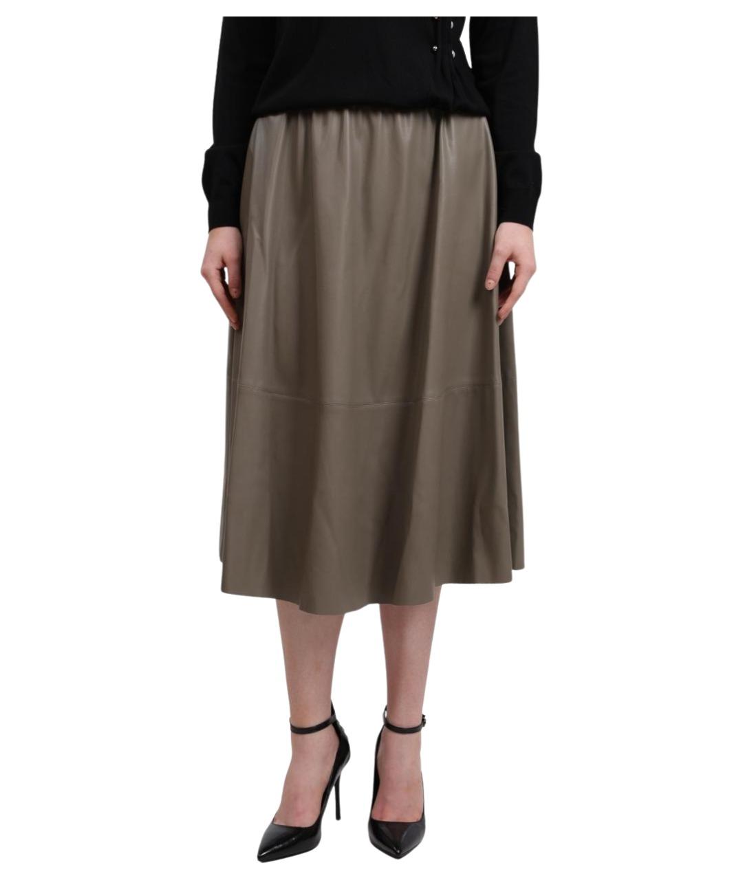 LIU JO Хаки юбка миди, фото 1