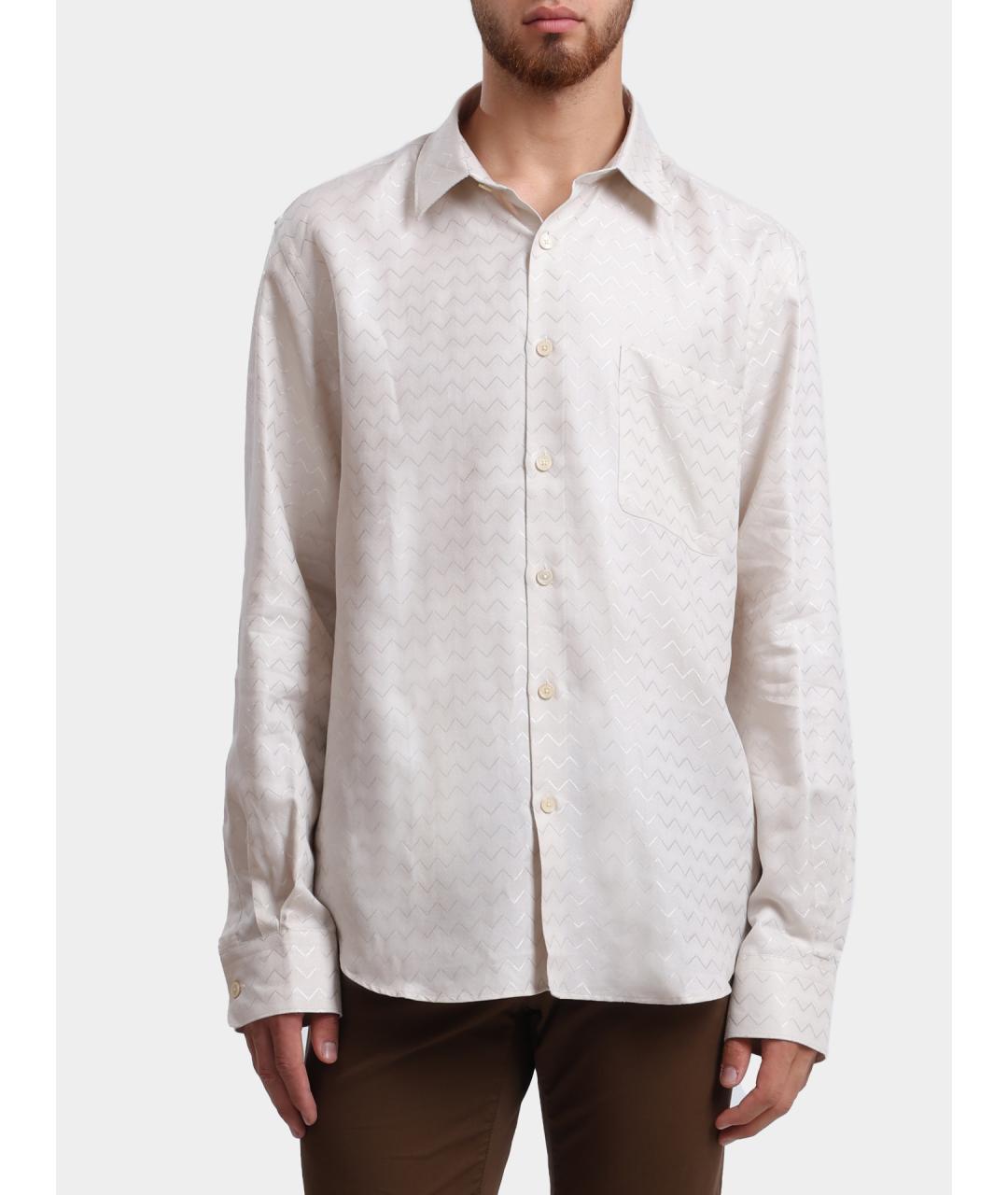 MISSONI Бежевая хлопковая кэжуал рубашка, фото 3