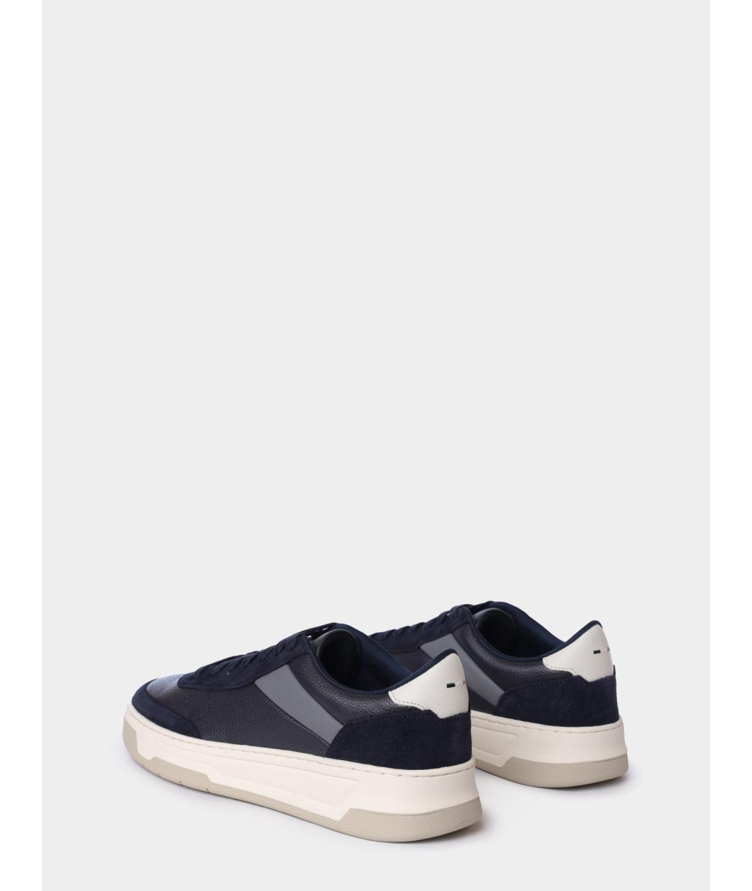 HUGO BOSS Синие кожаные низкие кроссовки / кеды, фото 5