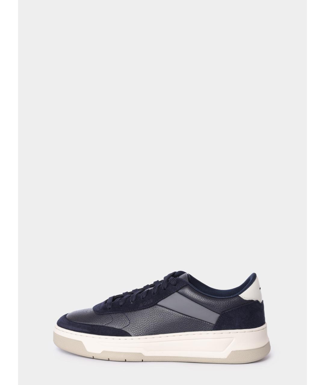 HUGO BOSS Синие кожаные низкие кроссовки / кеды, фото 6