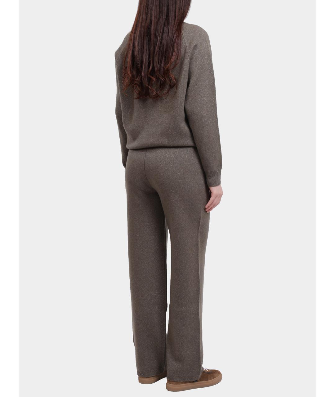 PESERICO Хаки шерстяные прямые брюки, фото 5