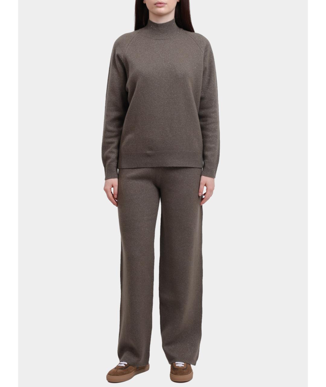 PESERICO Хаки шерстяные прямые брюки, фото 2