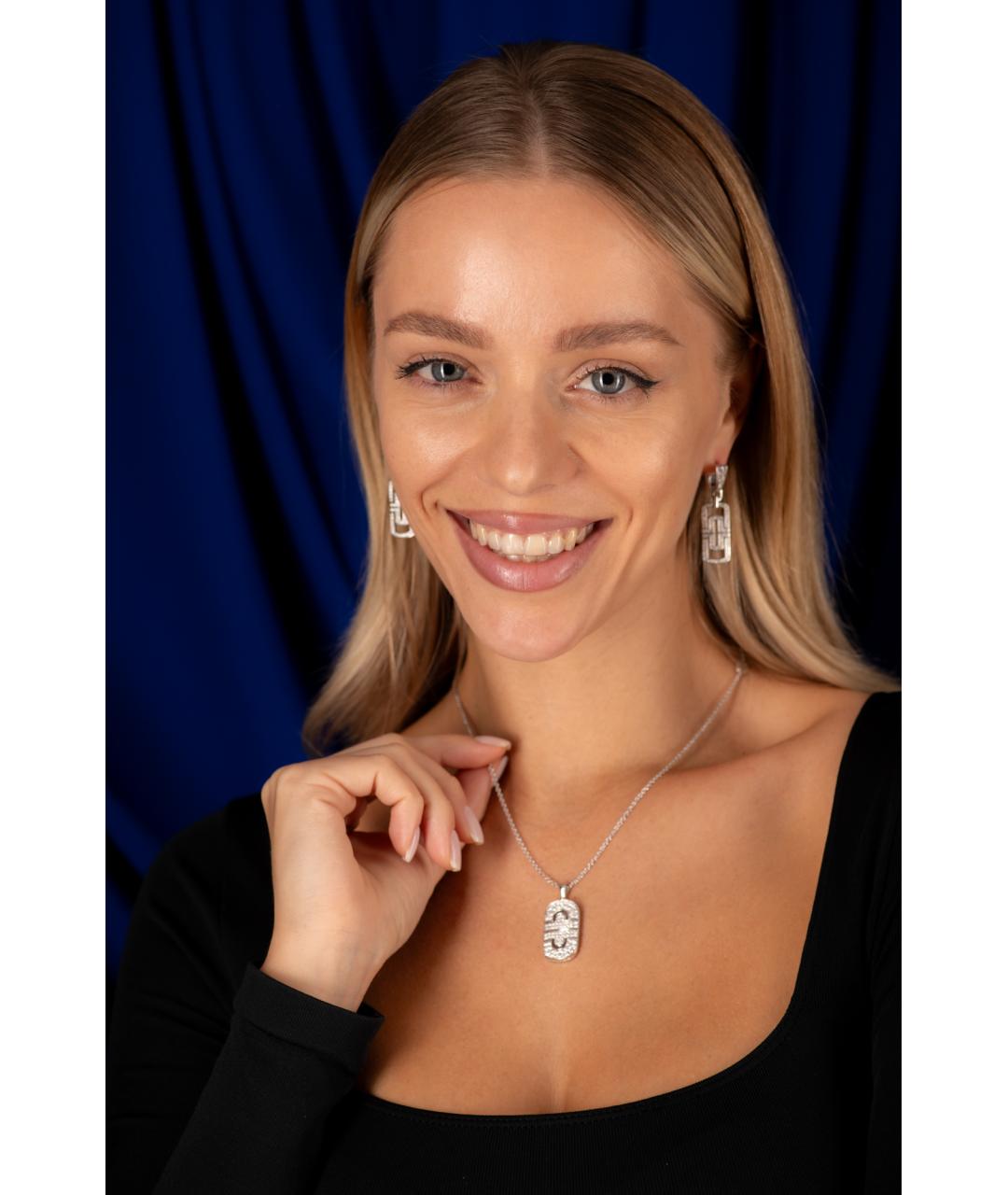 BVLGARI Серебряные серьги из белого золота, фото 2