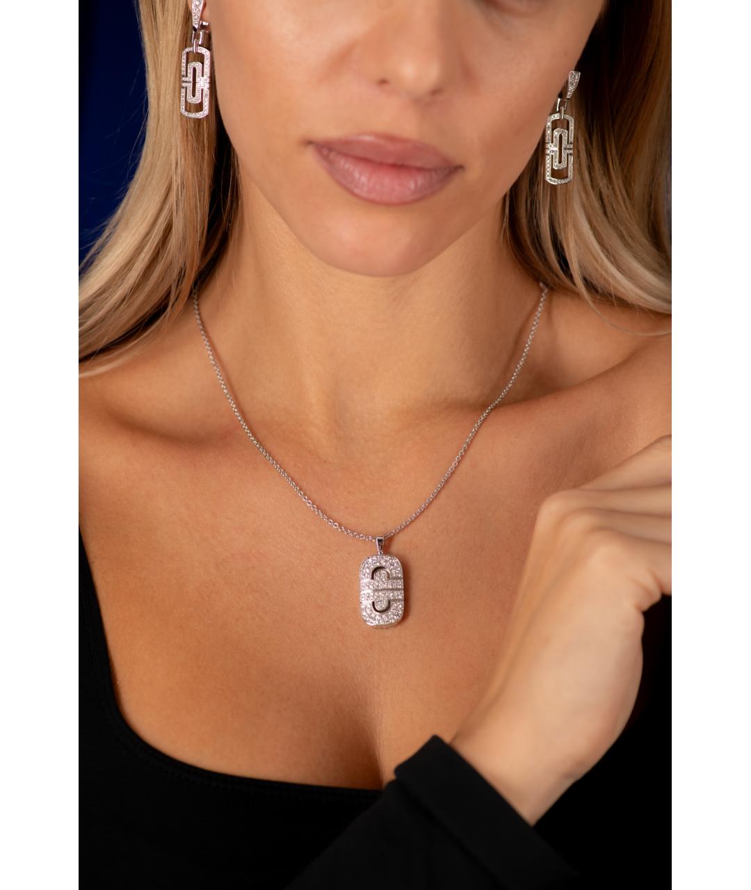 BVLGARI Серебряные серьги из белого золота, фото 3