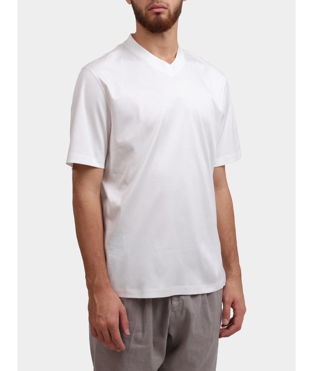 BRUNELLO CUCINELLI Белая хлопковая футболка, фото 4