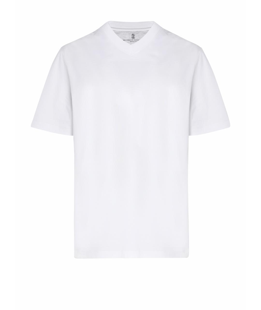 BRUNELLO CUCINELLI Белая хлопковая футболка, фото 1