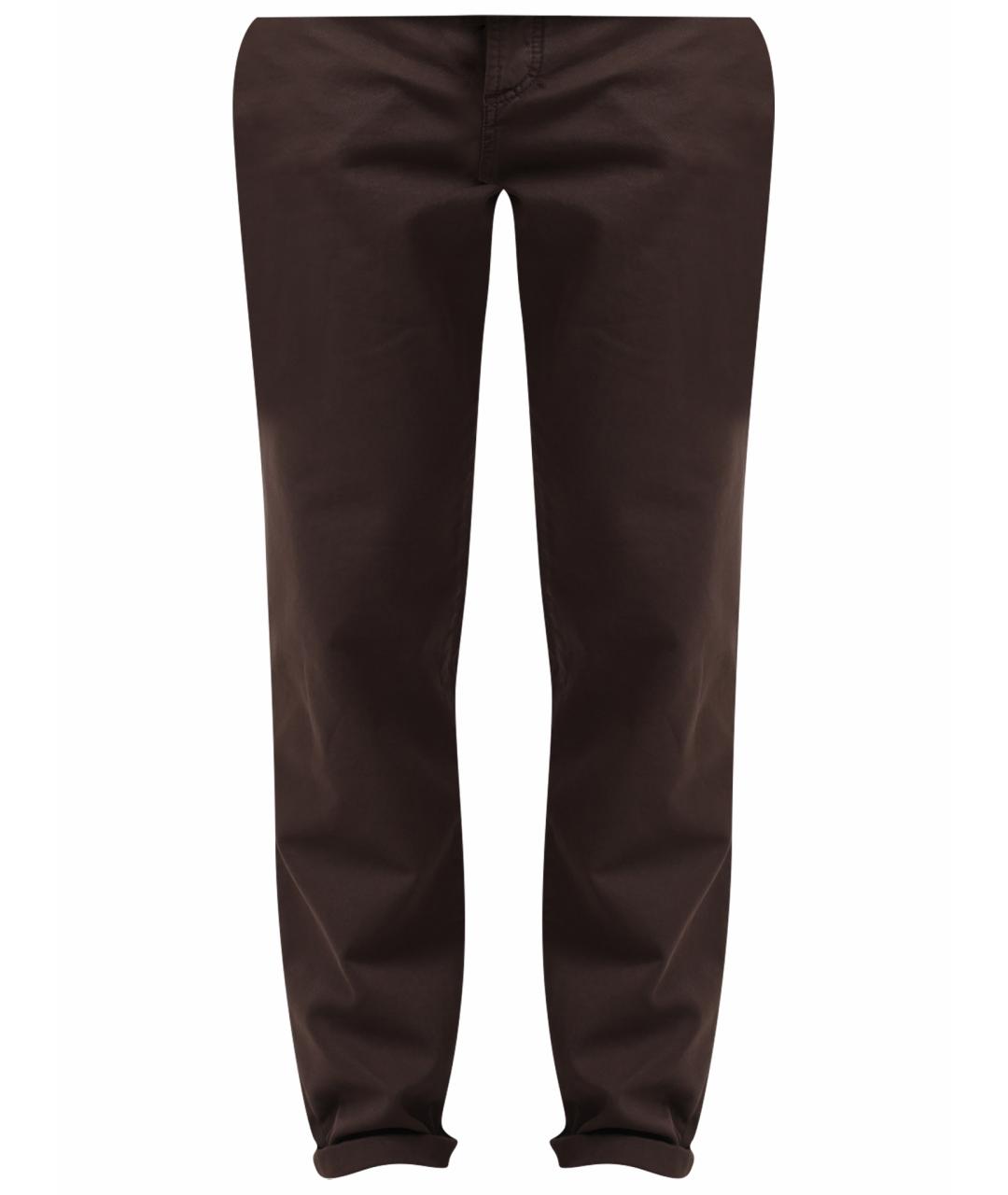 BRUNELLO CUCINELLI Коричневые хлопковые прямые джинсы, фото 1