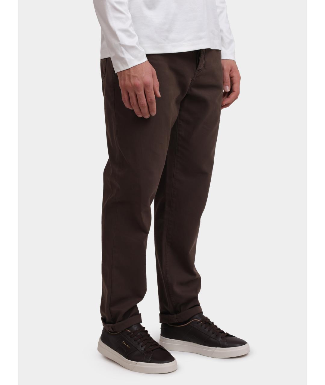 BRUNELLO CUCINELLI Коричневые хлопковые прямые джинсы, фото 3