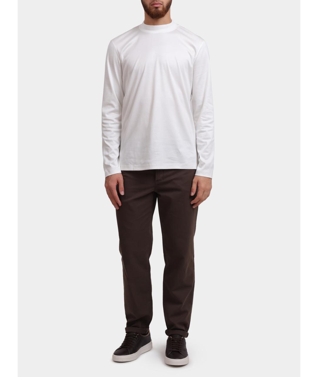 BRUNELLO CUCINELLI Коричневые хлопковые прямые джинсы, фото 2