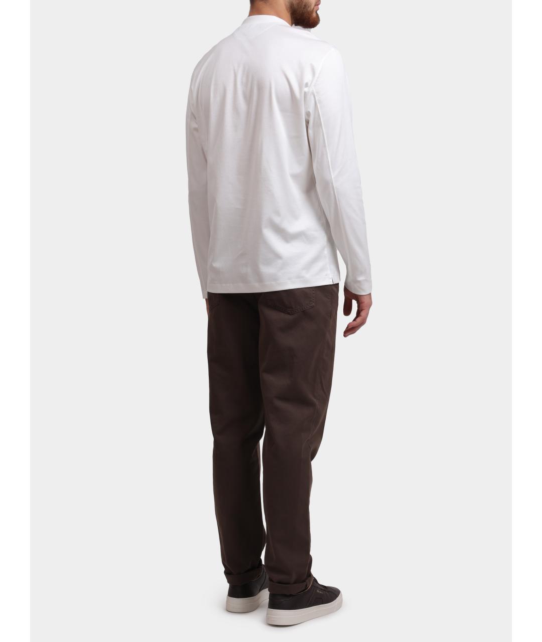 BRUNELLO CUCINELLI Коричневые хлопковые прямые джинсы, фото 5