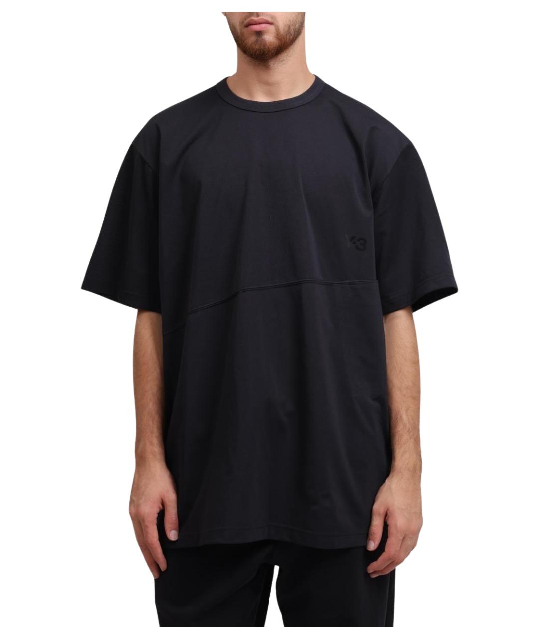 Y-3 Черная хлопковая футболка, фото 1