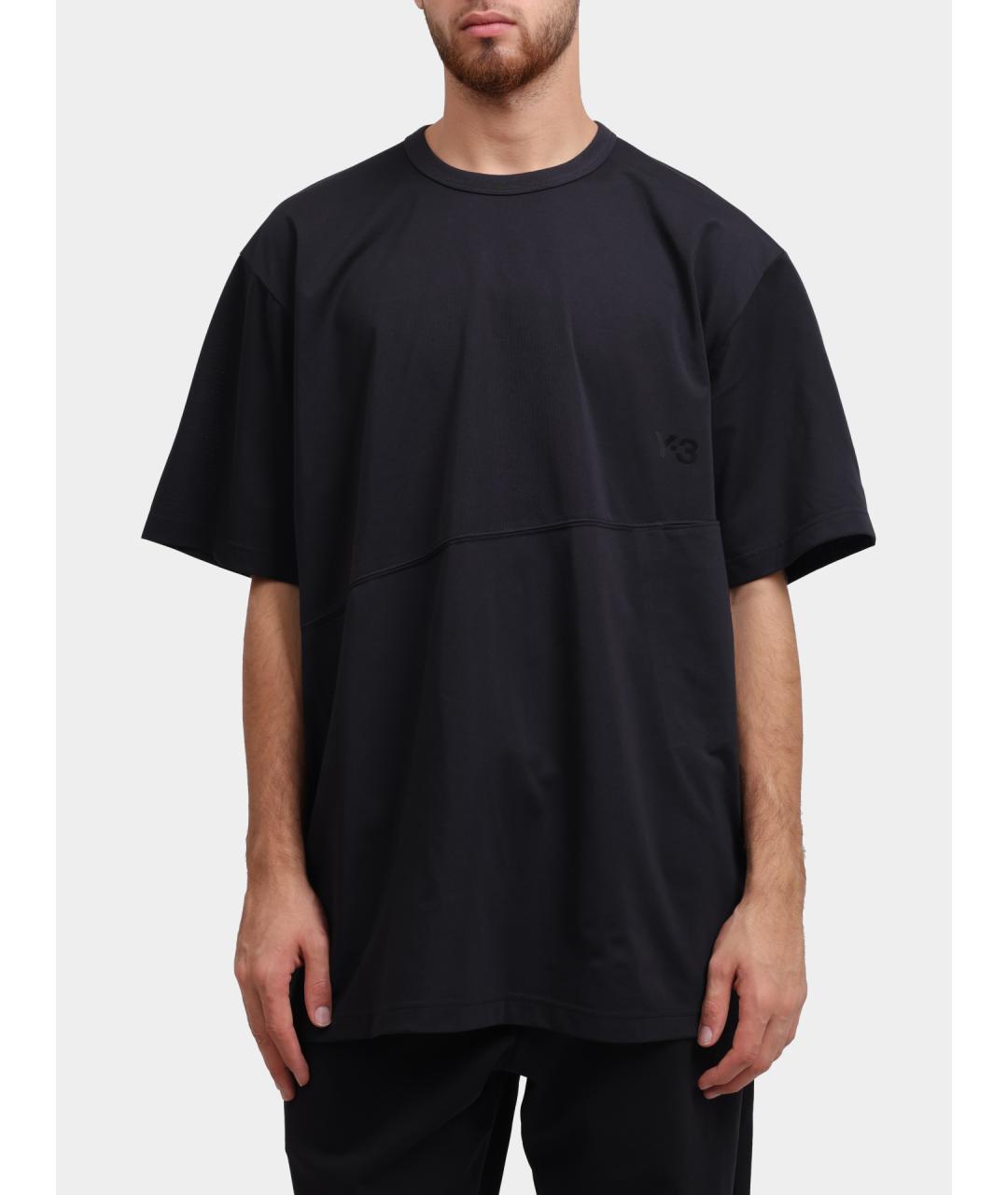 Y-3 Черная хлопковая футболка, фото 5