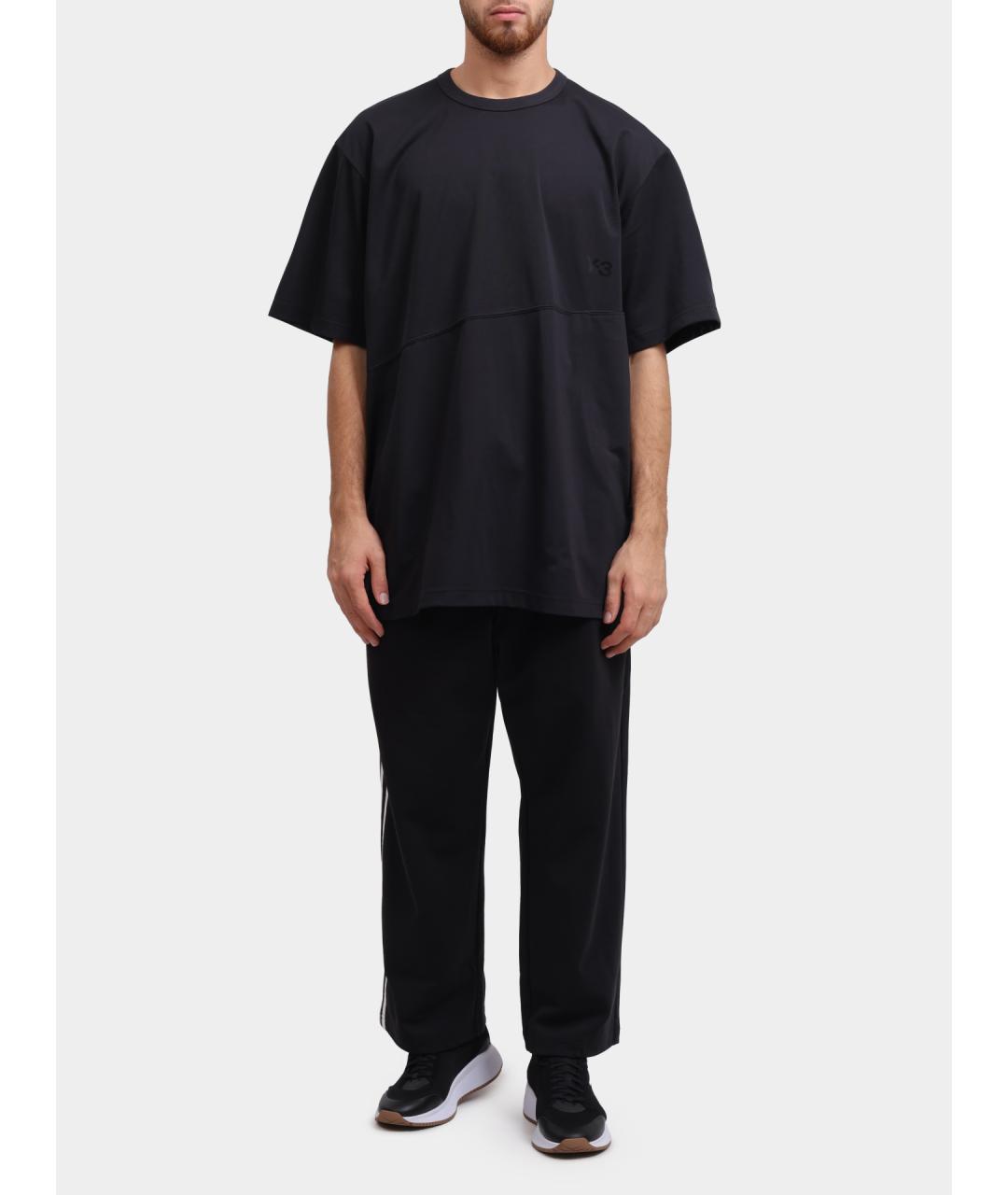 Y-3 Черная хлопковая футболка, фото 2