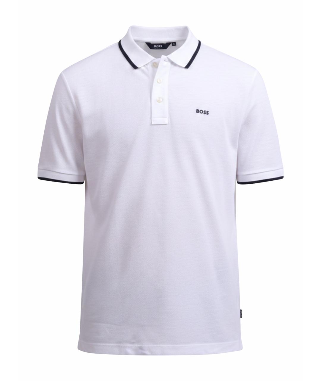 HUGO BOSS Белое хлопковое поло с коротким рукавом, фото 1