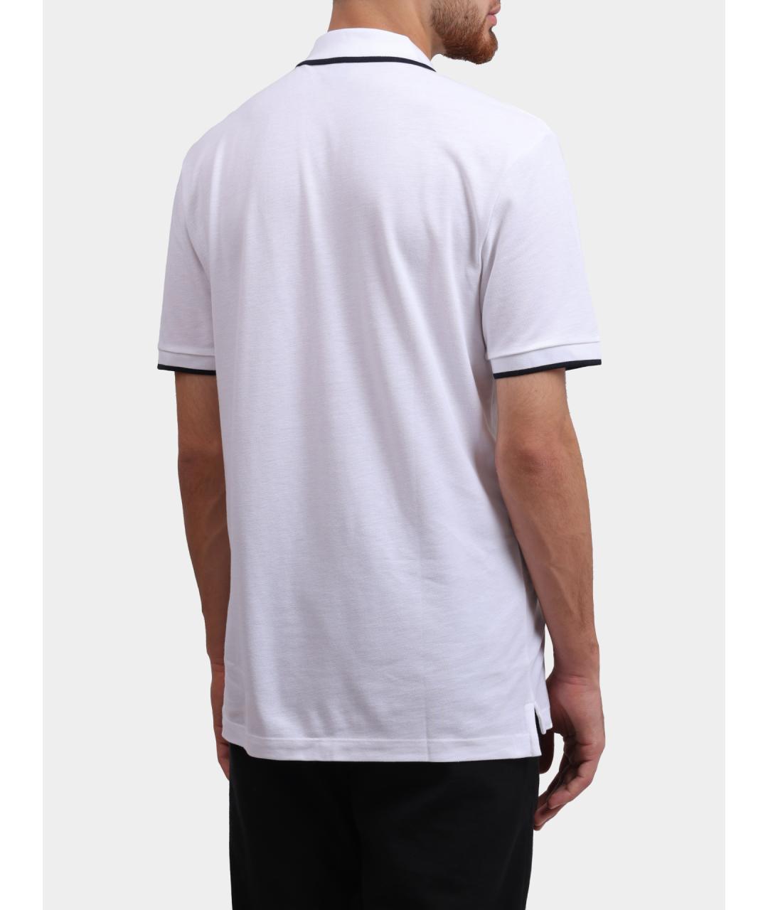 HUGO BOSS Белое хлопковое поло с коротким рукавом, фото 4