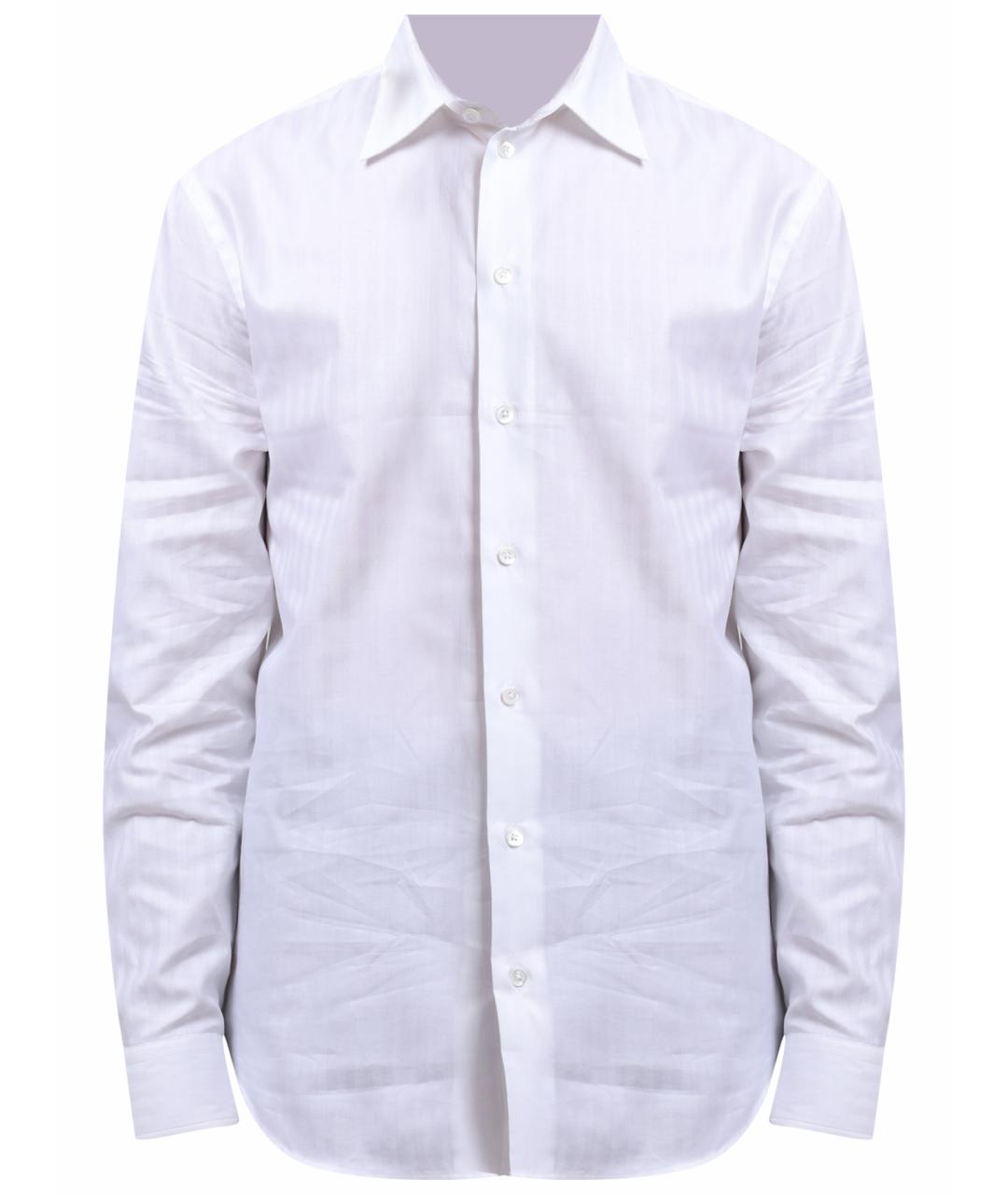 EMPORIO ARMANI Белая хлопковая классическая рубашка, фото 1